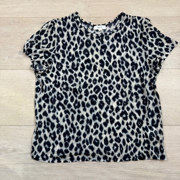A.L.C. Bambina Leopard Print Tissue T-Shirt - Picture 2 of 5
